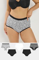 YOURSET 5 PACK Plus Size Black Paisley Print Full Briefs | Yours Clothing 1