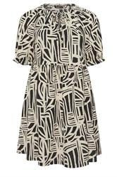 YOURS Curve Black Abstract Tie Neck Dress