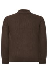 BadRhino Big & Tall Brown Long Sleeve Knitted Shirt | BadRhino 2
