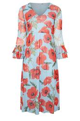 YOURS LONDON Plus Size Light Blue Floral Mesh Dress | Yours Clothing 6