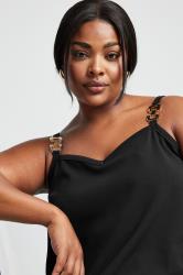 YOURS Plus Size Black Chain Detail Cami Top | Yours Clothing 4