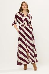 STAR Burgundy Red Stripe Shirt Dress | StarByJM 1