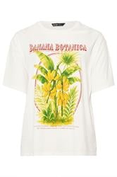 YOURS Curve White Banana Graphic Boxy T-Shirt