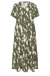 EVANS Curve Khaki Green Abstract Placket Dress