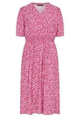 YOURS Curve Pink Abstract Notch Neck Maxi Dress