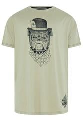 KAM Big & Tall Sage Green Bulldog Graphic T-Shirt