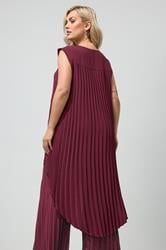 YOURS LONDON Plus Size Purple Pleated Top | Yours Clothing 2