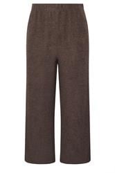 YOURS Curve Chocolate Brown Chenille Wide Leg Trousers