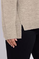 YOURS Plus Size Beige Brown Drop Shoulder Seam Detail Jumper | Yours Clothing 4