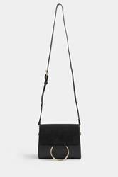 Black Ring Detail Cross Body Bag