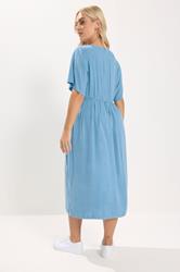 YOURS Plus Size Blue Chambray Maxi Tea Dress | Yours Clothing 2