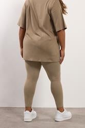 YOURS Plus Size Natural Brown Leggings | Yours Clothing 2