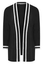 YOURS Curve Black Contrast Edge Cardigan