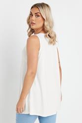 YOURS Plus Size White Lace Trim Swing Vest Top | Yours Clothing 4