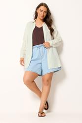 YOURS Plus Size Ivory White Stripe Button Shirt | Yours Clothing 1