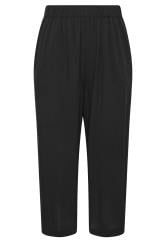YOURS Plus Size Black Wide Leg Cropped Trousers | Yours Clothing 5