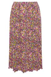 YOURS Curve Pink Floral Print Maxi Skirt