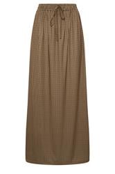 LTS Tall Chocolate Brown Gingham Shirred Maxi Skirt