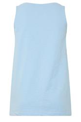 EVANS Curve Blue Premium Cotton Vest Top | Evans 2