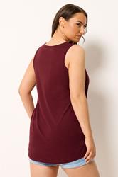 YOURS Plus Size Red V-Neck Vest Top | Yours Clothing 2