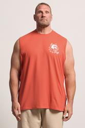 BadRhino Big & Tall Orange Tattoo Dog Graphic Muscle Vest | BadRhino 3