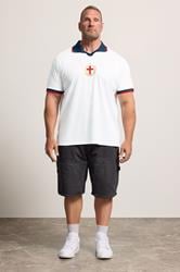 BadRhino Big & Tall White England Football Polo Shirt | BadRhino 2