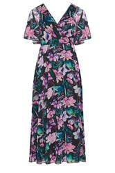 YOURS LONDON Curve Black Tropical Mesh Maxi Dress