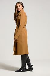 LTS Tall Beige Brown Formal Wrap Belted Midi Coat | Long Tall Sally 2