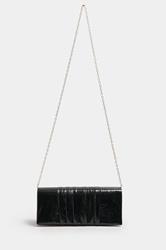 Black Faux Leather Metallic Clutch Bag | Yours Clothing 3