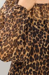 YOURS Plus Size Brown Leopard Chiffon Top | Yours Clothing 4