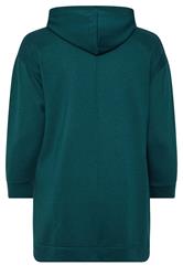 EVANS Plus Size Teal Green Luxe Drawstring Hoodie | Evans 2