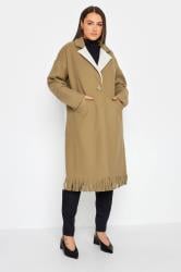 Evans Baptiste Brown Fringed Hem Formal Coat 1