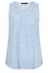 YOURS Curve Blue Ditsy Floral Cami Vest Top