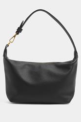 Black Button Strap Tote Bag