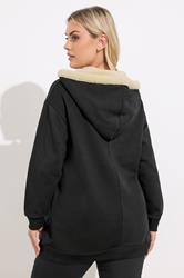 YOURS Plus Size Black 'Merry Christmas' Glitter Tree Novelty Hoodie | Yours Clothing 2