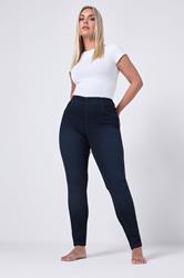 Plus Size Indigo Blue Stretch Pull On JENNY Jeggings | Yours Clothing 1