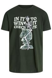 JACK & JONES Big & Tall Duffel Green Chess Graphic T-Shirt
