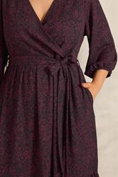 EVANS Plus Size Red Berry Floral Wrap Dress | Evans 4