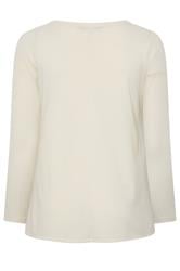 YOURS Plus Size Cream Henley Swing Top | Yours Clothing 2