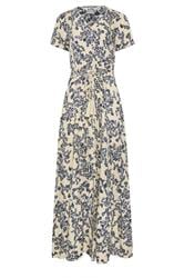 LTS Tall Ivory White & Blue Ditsy Floral Button Maxi Dress