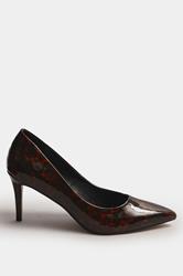 LTS Brown Tortoise Pointed Court Heel In Standard Fit | Long Tall Sally 2