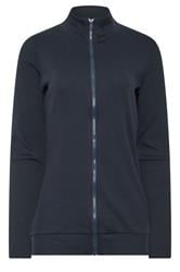 LTS Tall Women's Navy Blue Ribbed Zip Through Top | Long Tall Sally 5