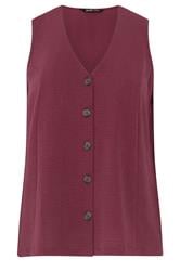 YOURS Curve Burgundy Red Waistcoat