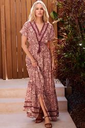 LTS Tall Women's Red & Pink Floral Textured Maxi Dress | Long Tall Sally 3