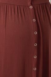LTS Tall Maternity Rust Brown Ribbed Button Maxi Dress | Long Tall Sally 6