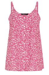 YOURS Curve Pink Floral Print Button Cami Vest Top