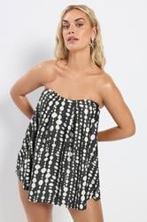 YOURS Plus Size Black Spot Print Tankini Top | Yours Clothing 4