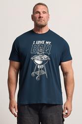 BadRhino Big & Tall Navy Blue 'My BBQ' Graphic T-Shirt | BadRhino 3