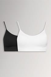 YOURSET 2 PACK Plus Size Black & White Seamless Padded Bralettes | Yours Clothing 3