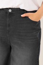 YOURS Plus Size Black Washed Denim Shorts| Yours Clothing 4